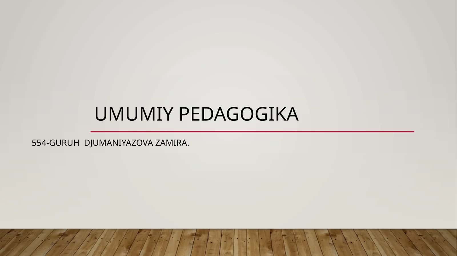 Umumiypedagogika
