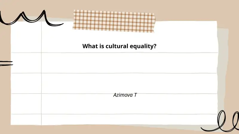 Cultural equality