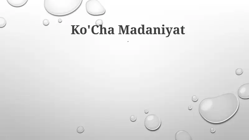Ko'Cha Madaniyat