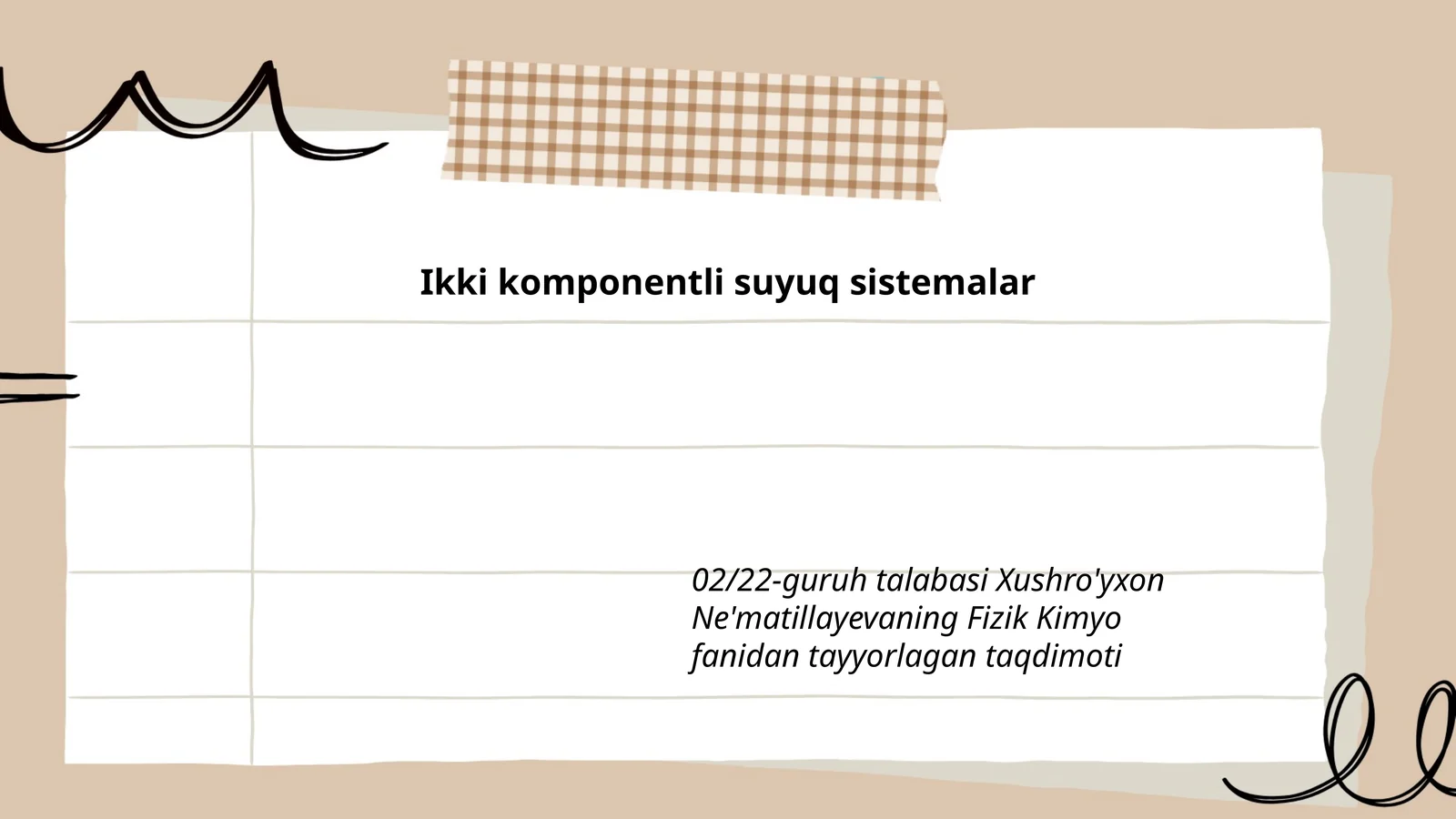 Ikki komponentli suyuq sistemalar