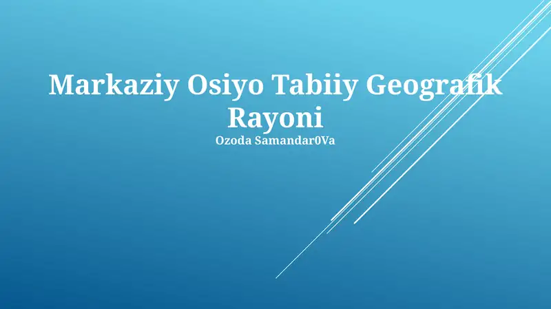 Markaziy Osiyo Tabiiy Geografik Rayoni