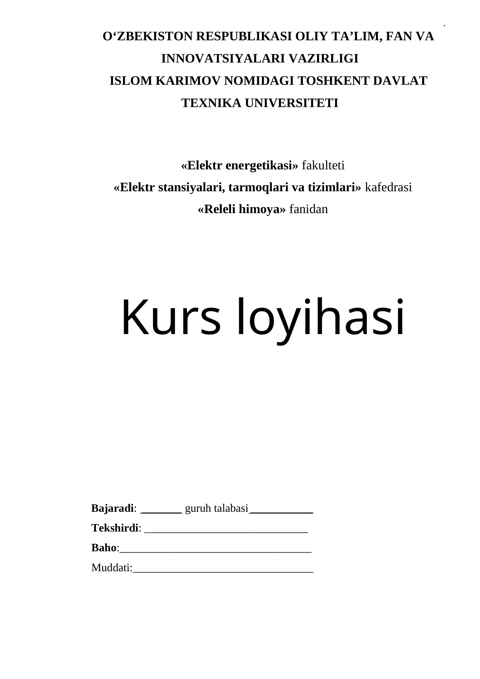 Kurs loyihasi