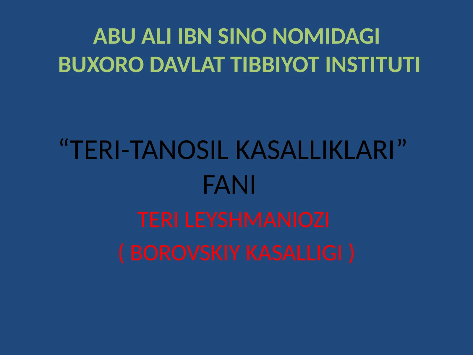 TERI LEYSHMANIOZI