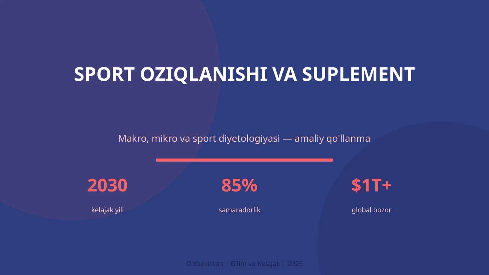 SPORT OZIQLANISHI VA SUPLEMENT