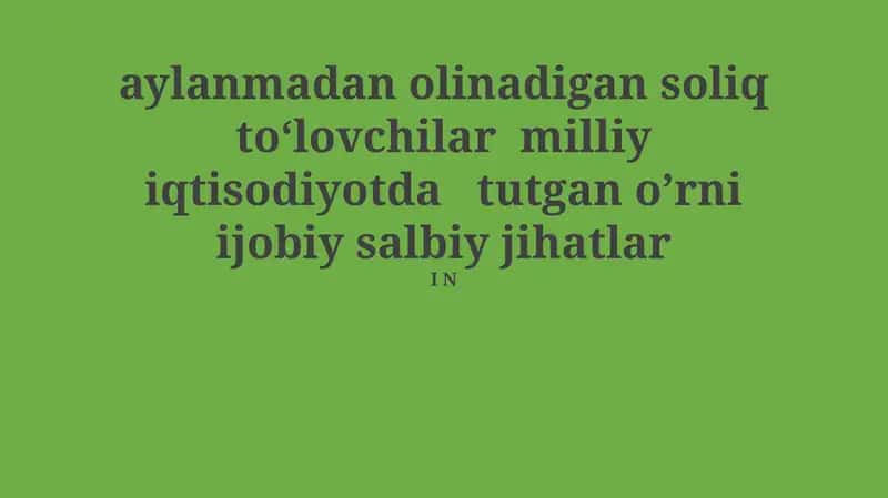 Aylanma soliq to‘lovchilar