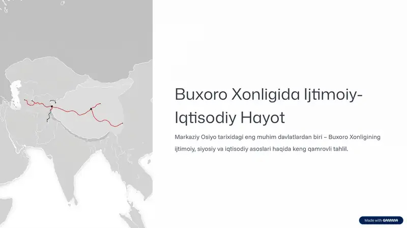 Buxoro Xonligida Ijtimoiy-Iqtisodiy Hayot