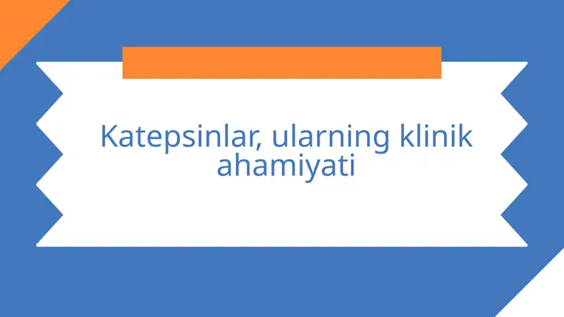 Katepsinlar, ularning klinik ahamiyati.
