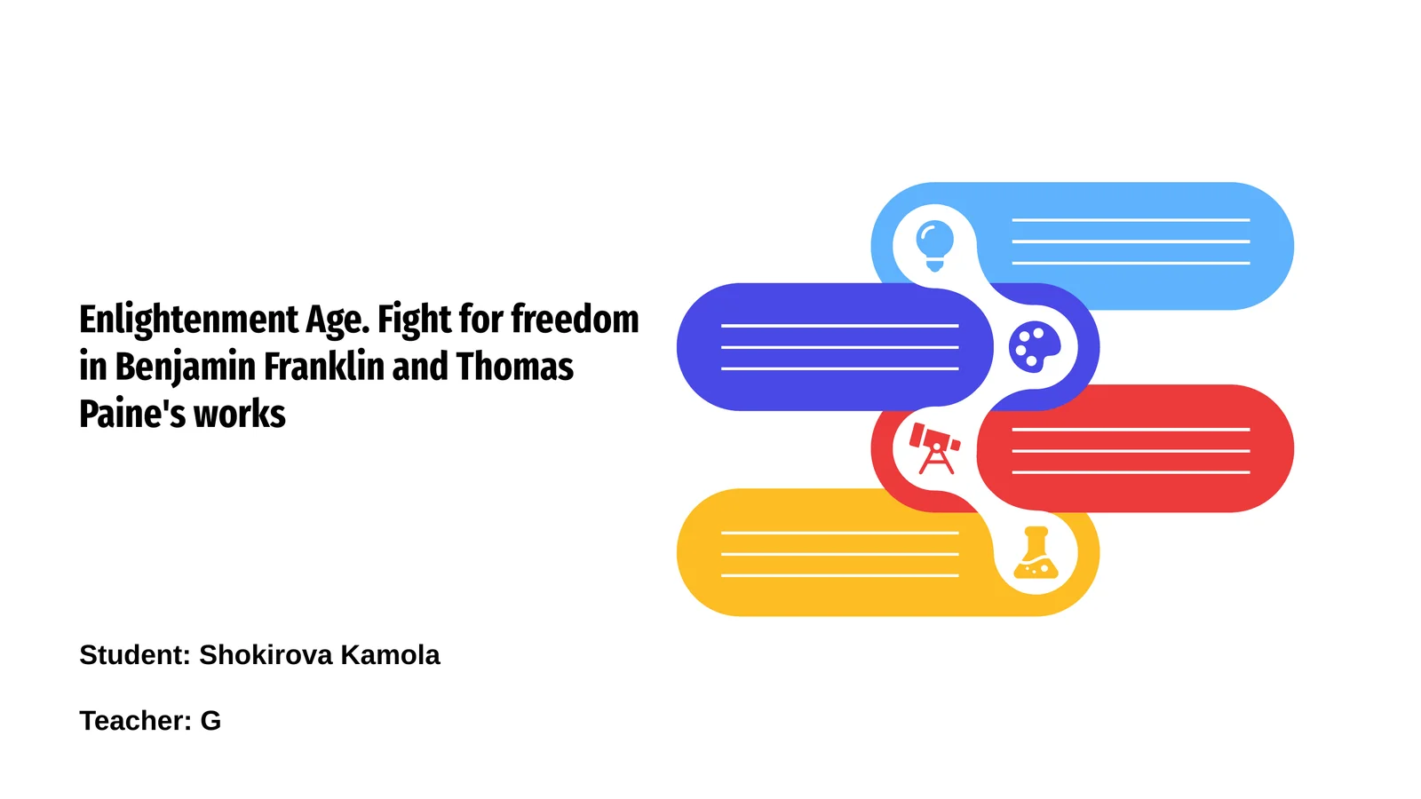Enlightenment Age. Fight for freedom in Benjamin Franklin and Thomas Paine's works