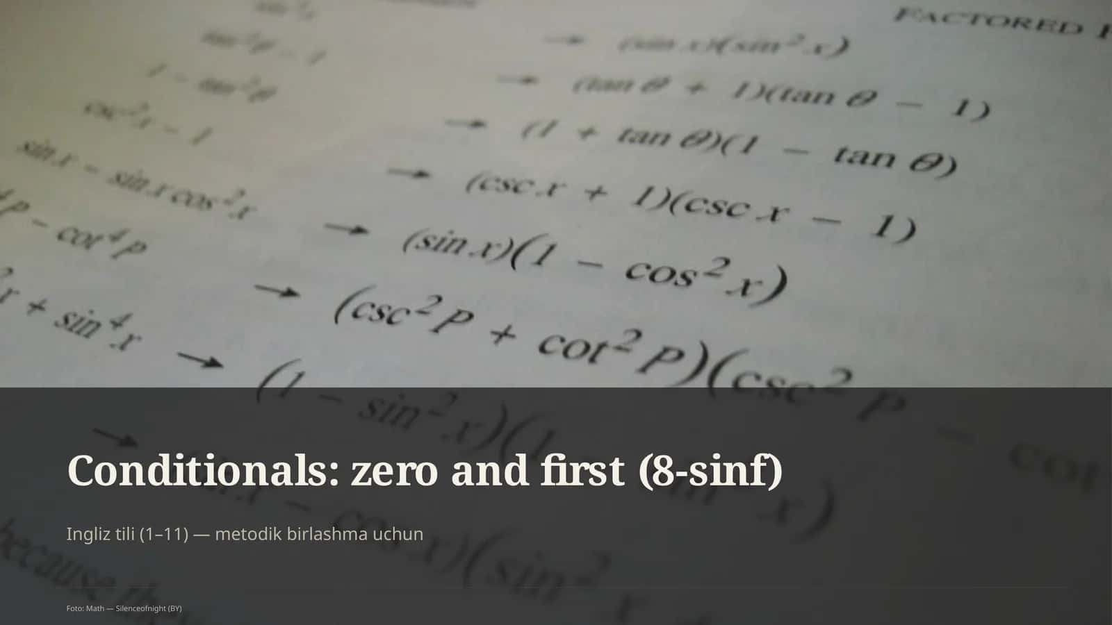 Conditionals: zero and first (8-sinf)