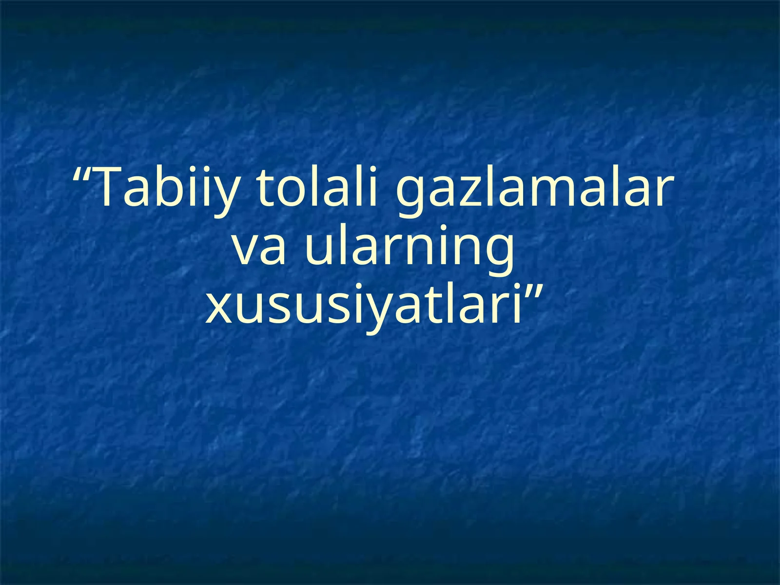 Tabiiy tolali gazlamalar va ularning xususiyatlari