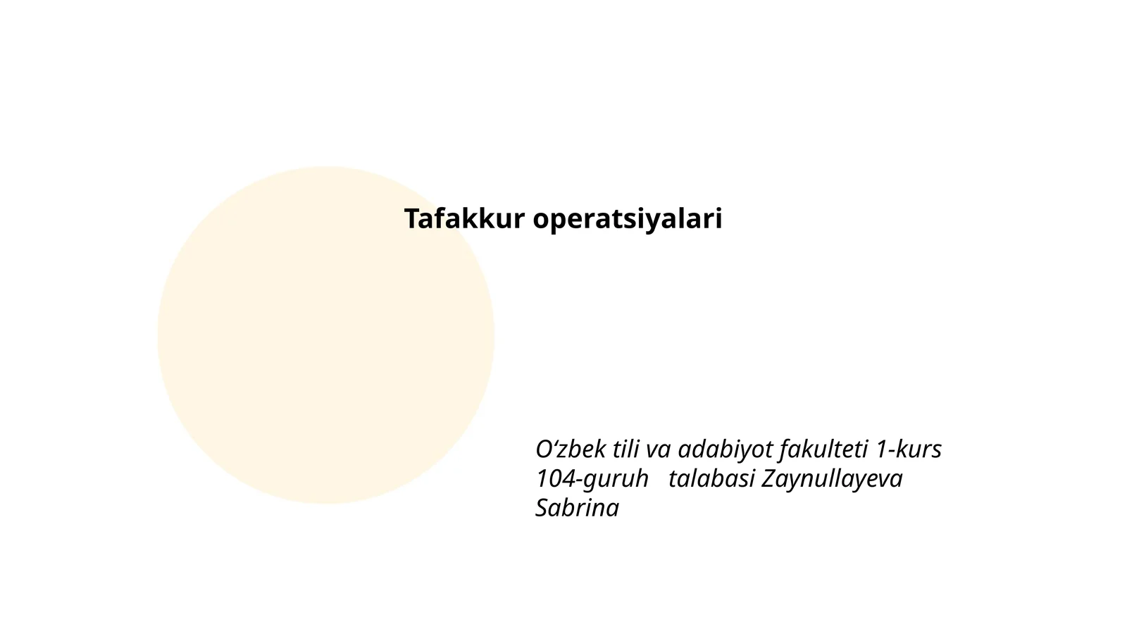 Tafakkur operatsiyalari