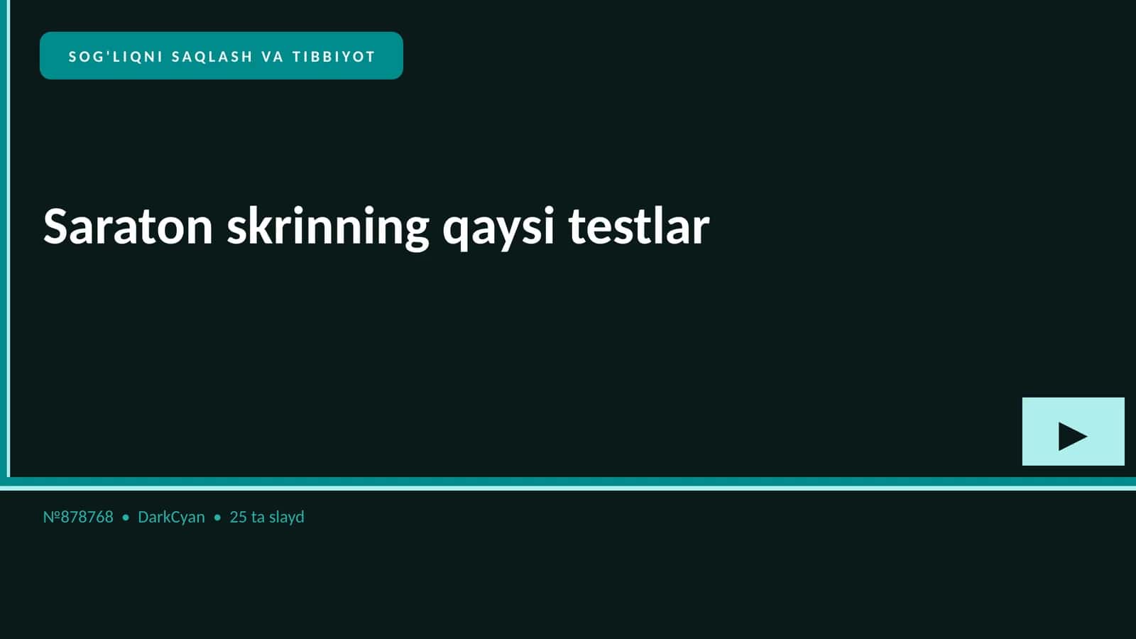 Saraton skrinning qaysi testlar