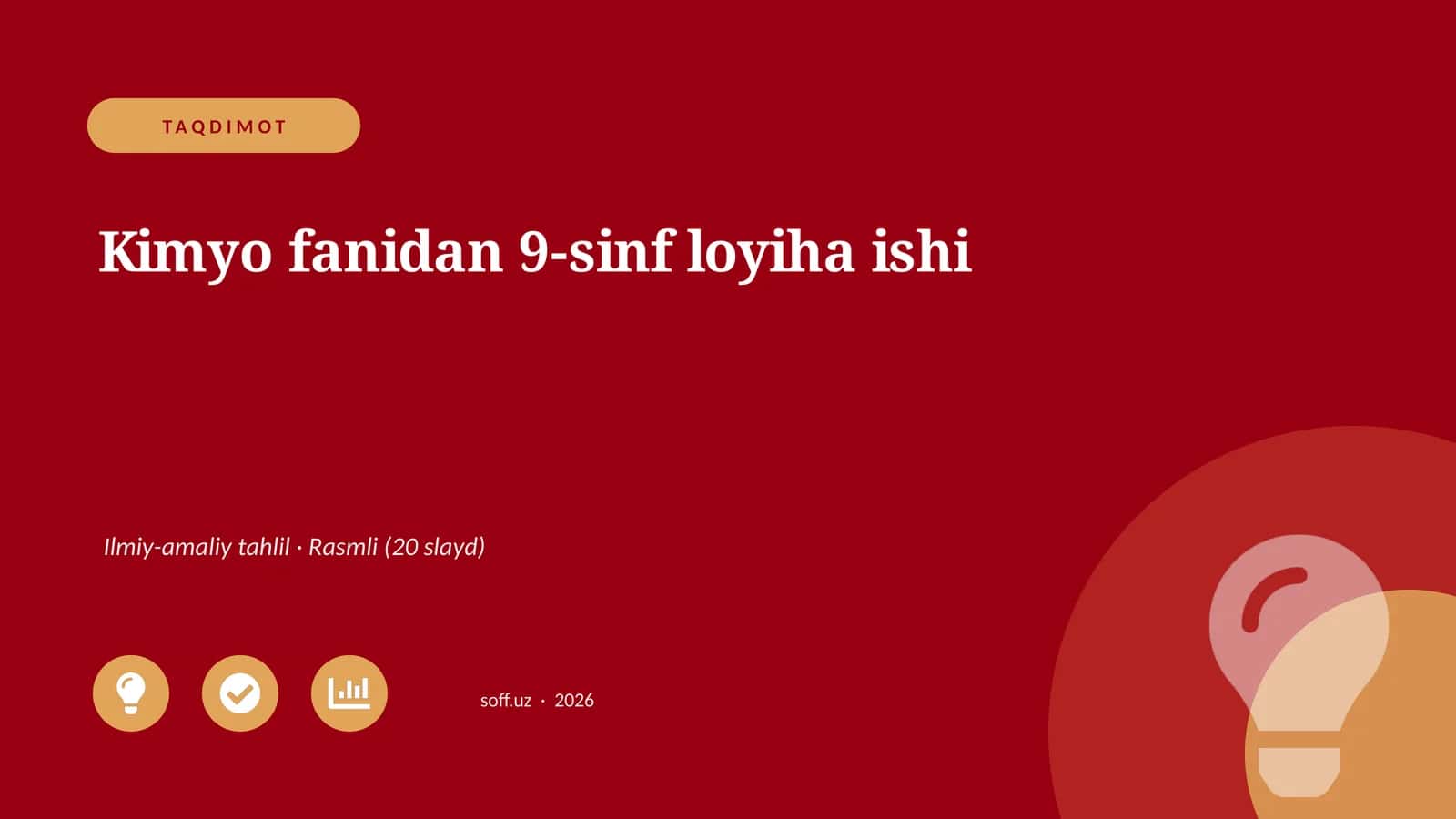 Kimyo fanidan 9-sinf loyiha ishi