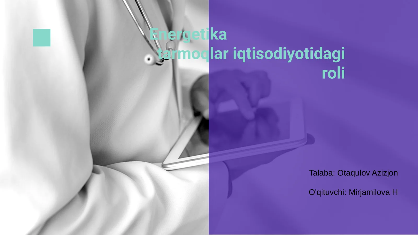 Energetika tarmoqlar iqtisodiyotidagi roli