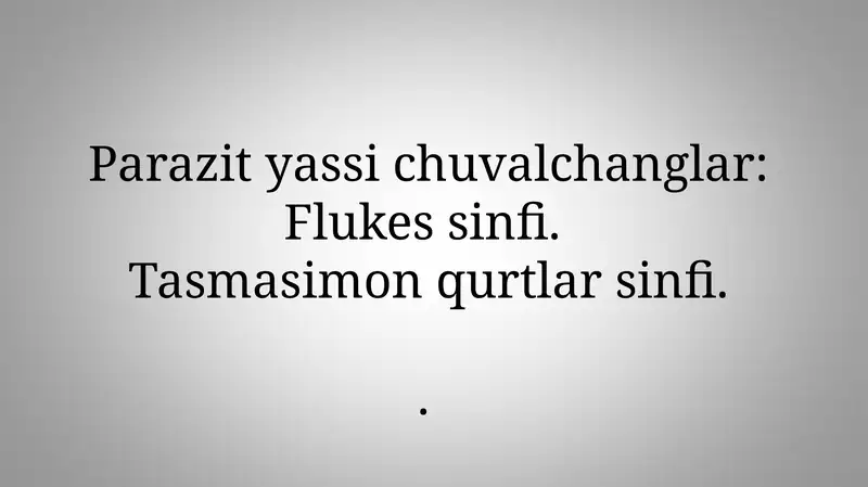 Parazit yassi chuvalchanglar