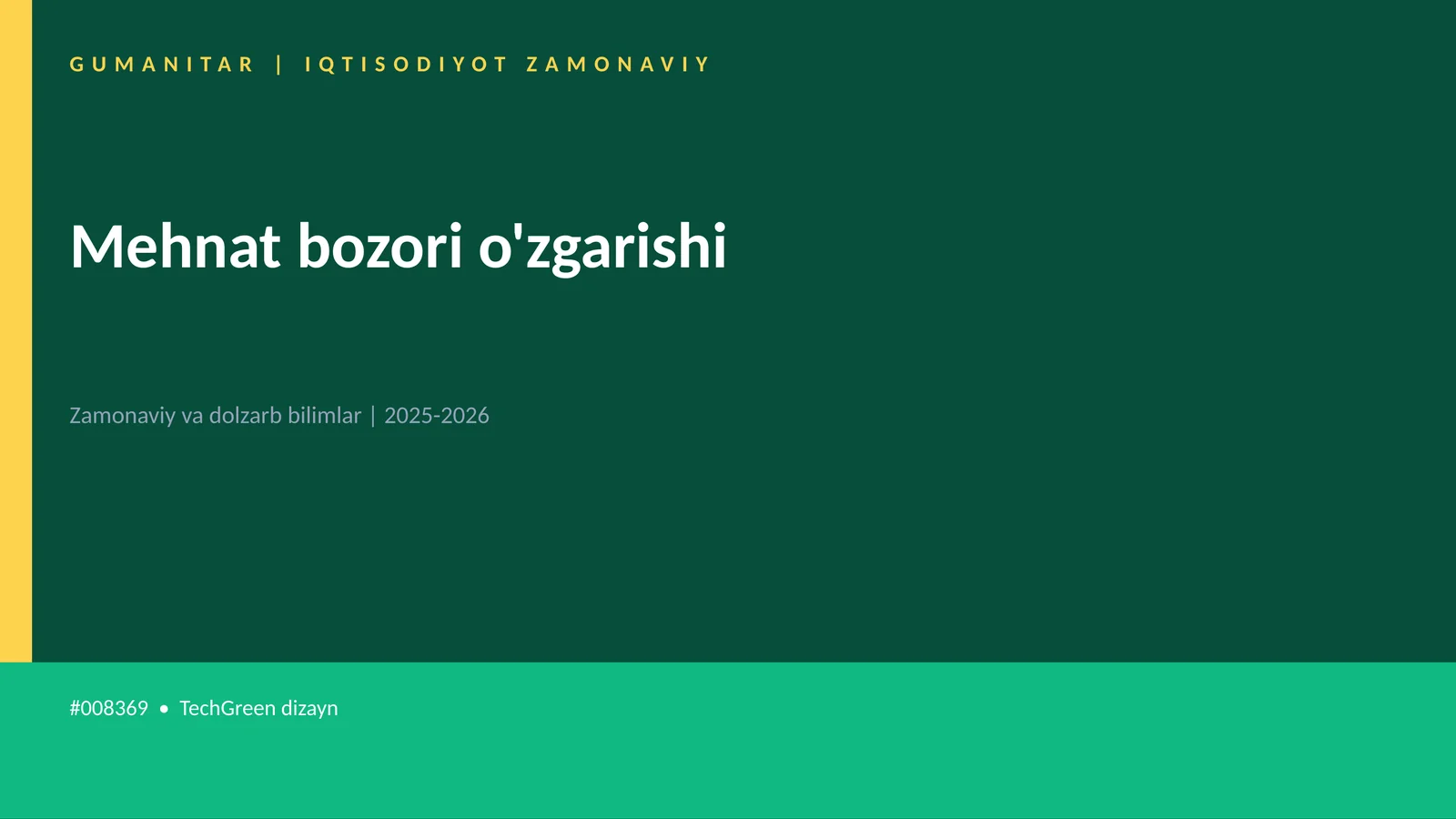 Mehnat bozori o'zgarishi