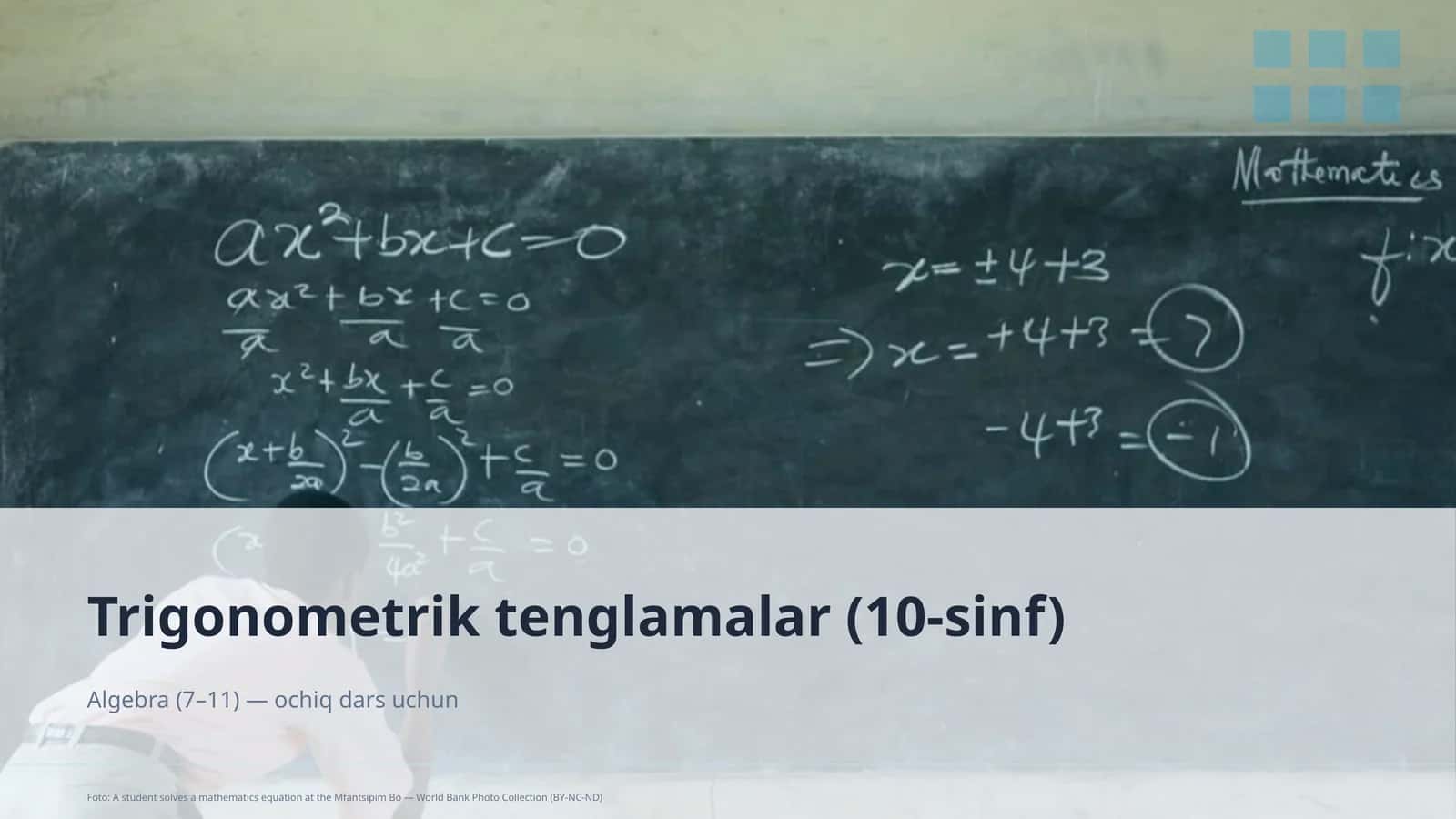 Trigonometrik tenglamalar (10-sinf)