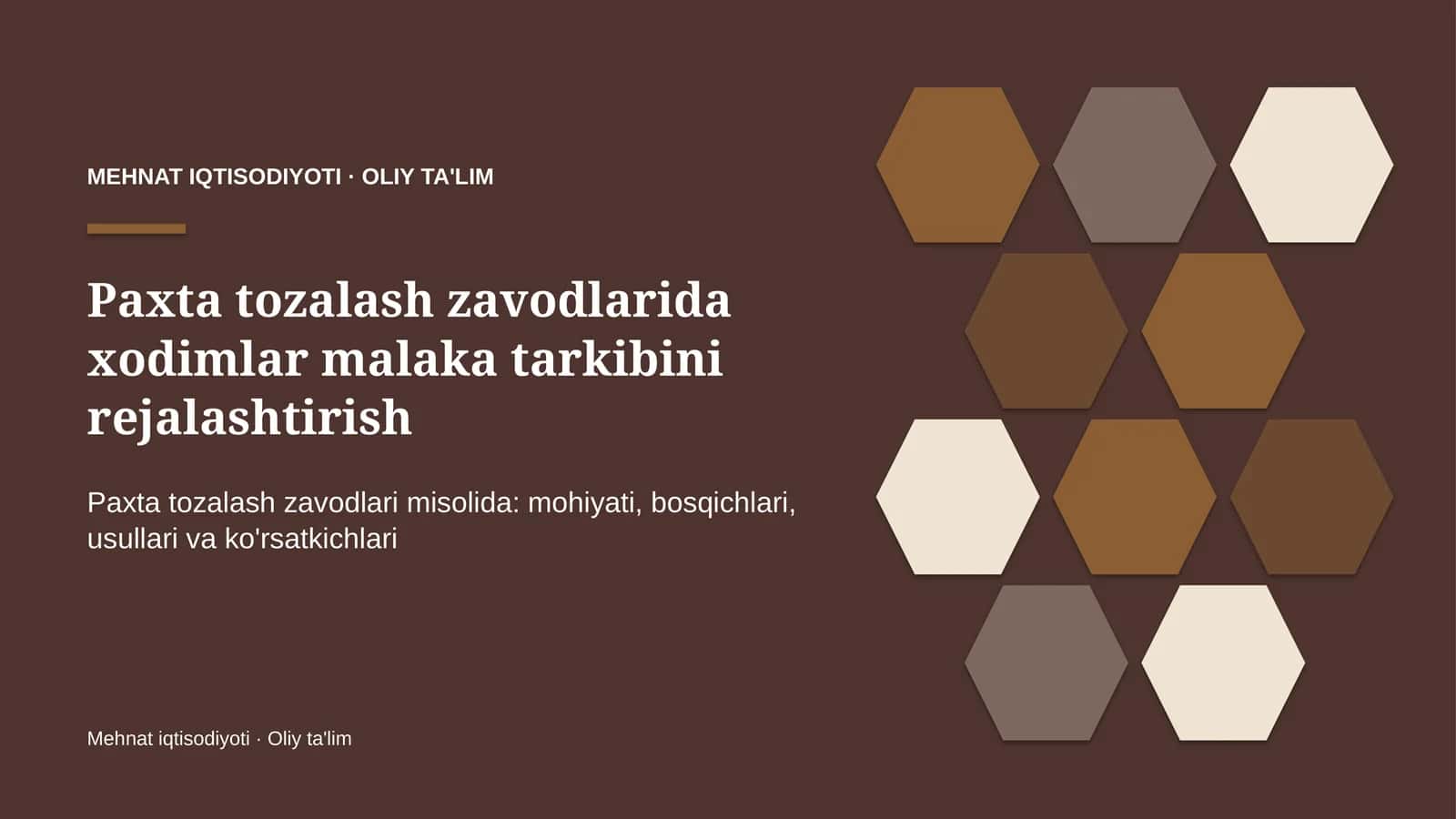 paxta tozalash zavodlarida xodimlar malaka tarkibini rejalashtirish 4948