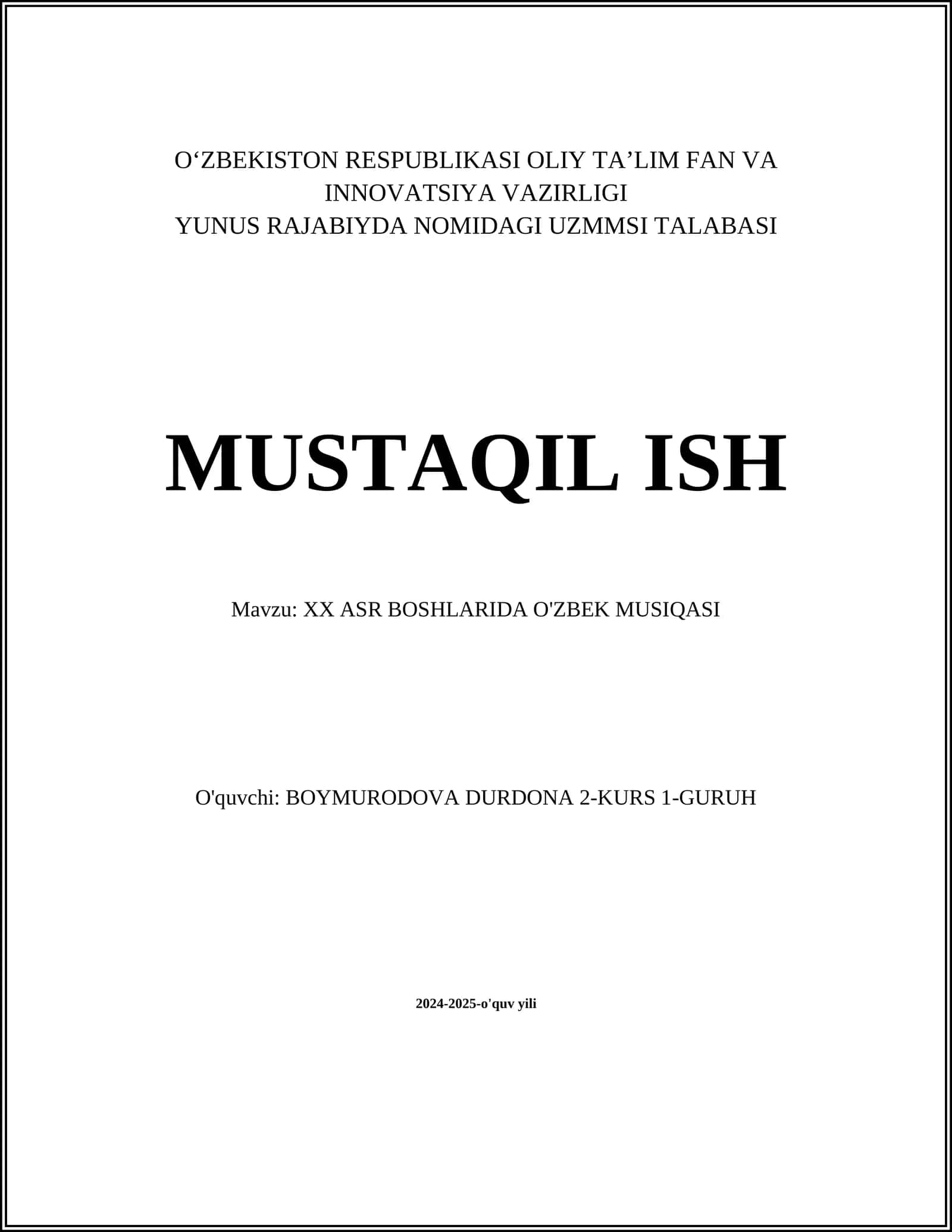 O'ZBEK MAKOMLARI