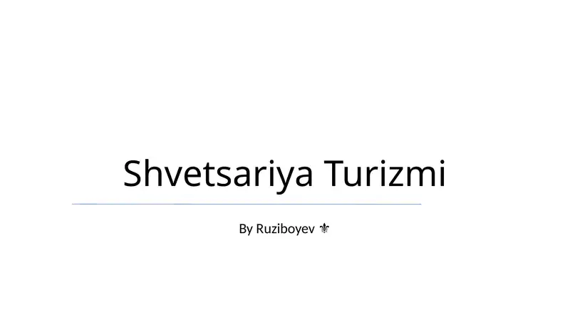 Shvetsariya Turizmi