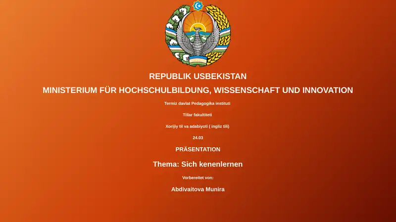 Sich kenenlernen