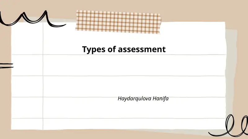 Types of assessment