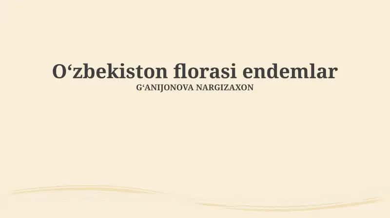 Oʻzbekiston florasi endemlar