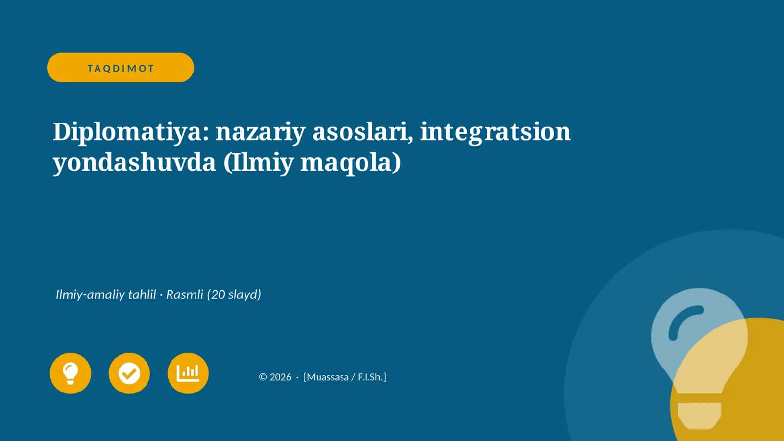 Diplomatiya: nazariy asoslari, integratsion yondashuvda (Ilmiy maqola)