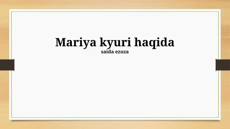 Mariya Kyuri va Pyer Kyuri