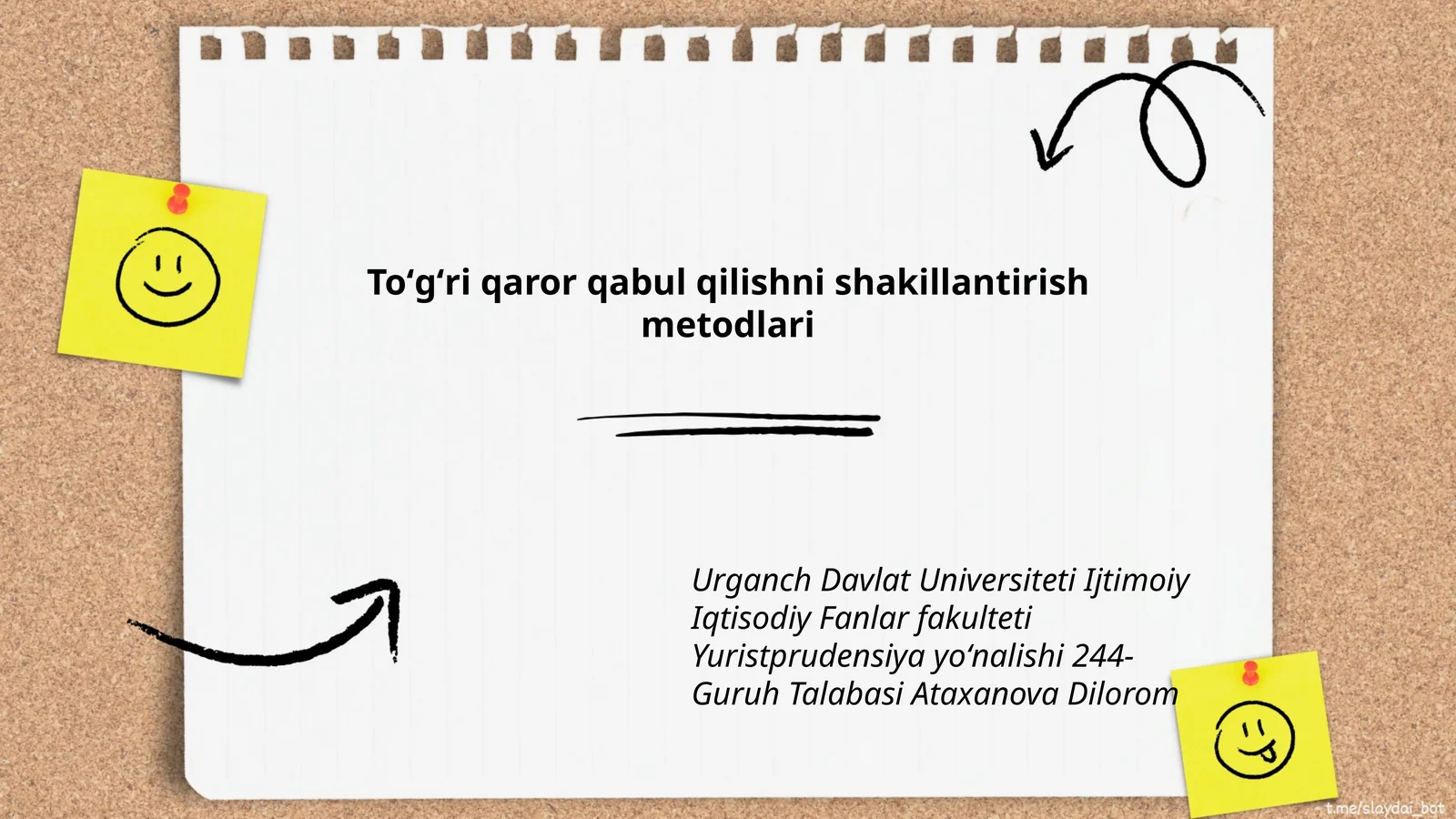 Toʻgʻri qaror qabul qilishni shakillantirish metodlari