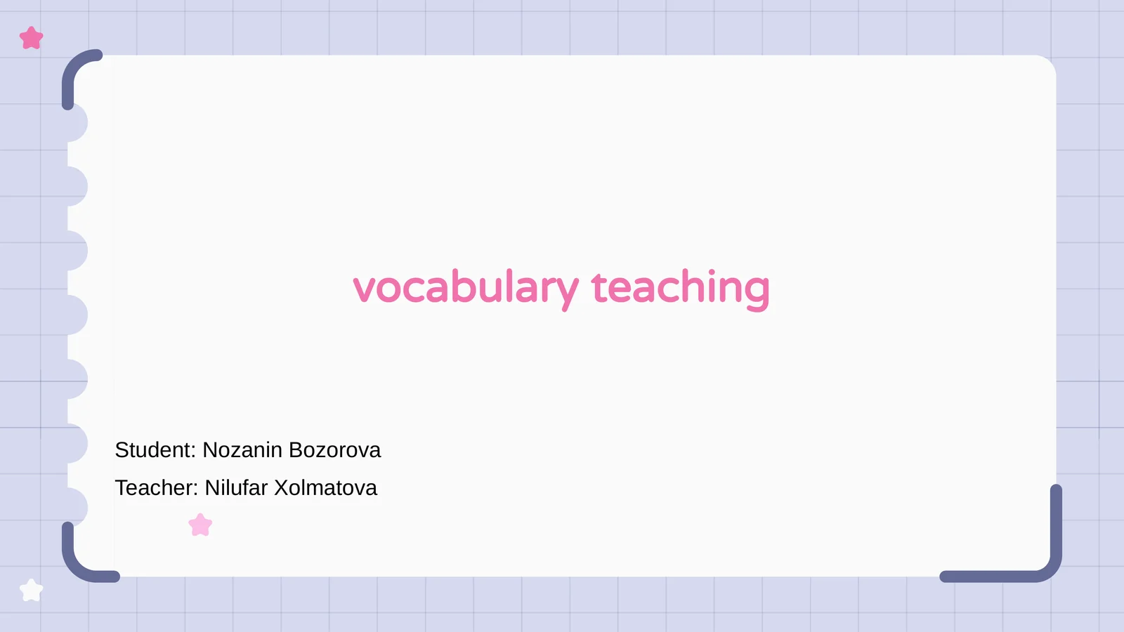 Vocabulary Teaching