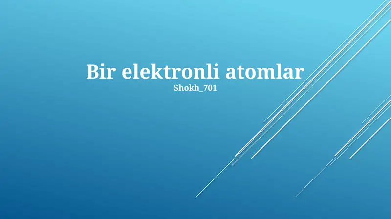 Bir elektronli atomlar