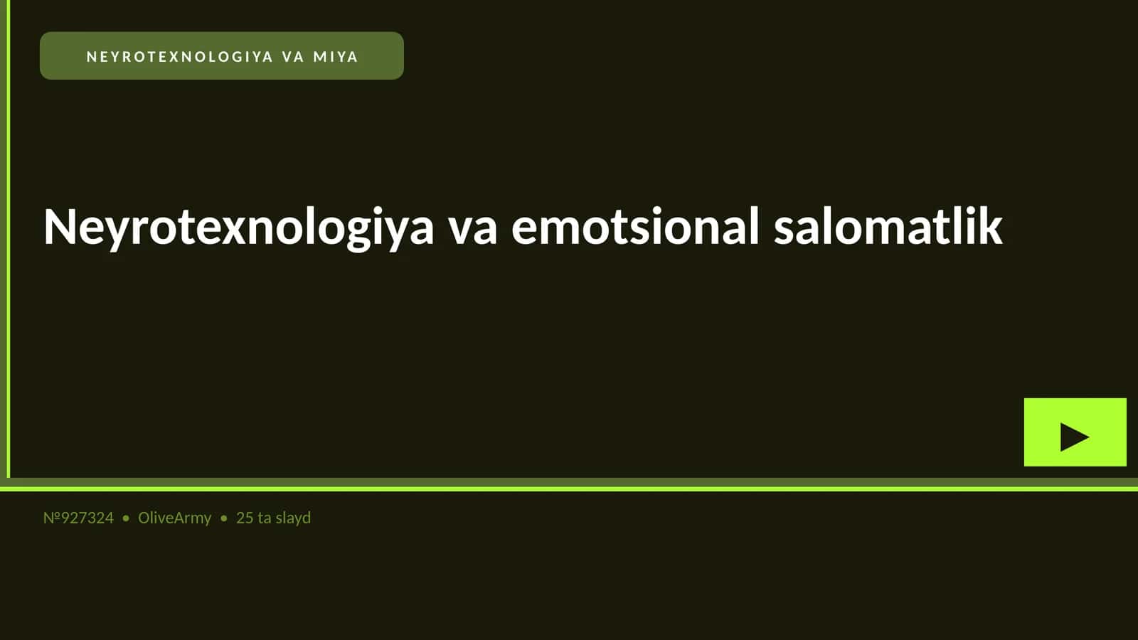 NEYROTEXNOLOGIYA VA MIYA