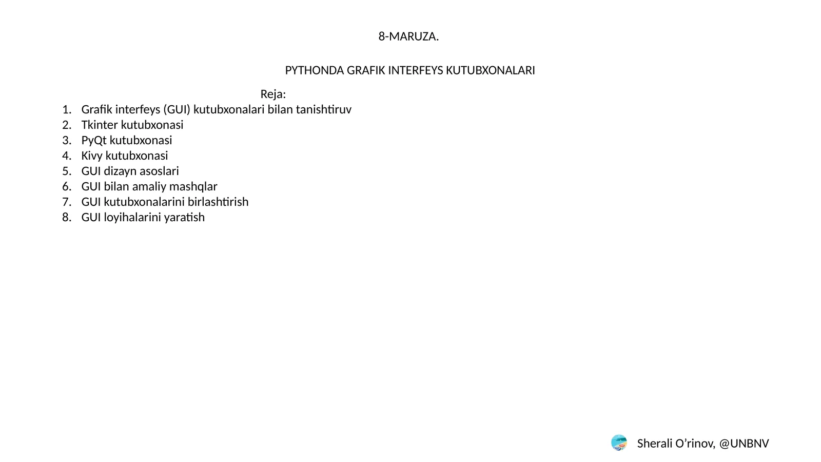 8-MARUZA.PYTHONDA GRAFIK INTERFEYS KUTUBXONALARI