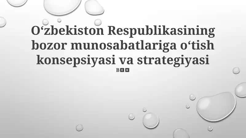 Oʻzbekiston Respublikasining bozor munosabatlariga oʻtish konsepsiyasi va strategiyasi