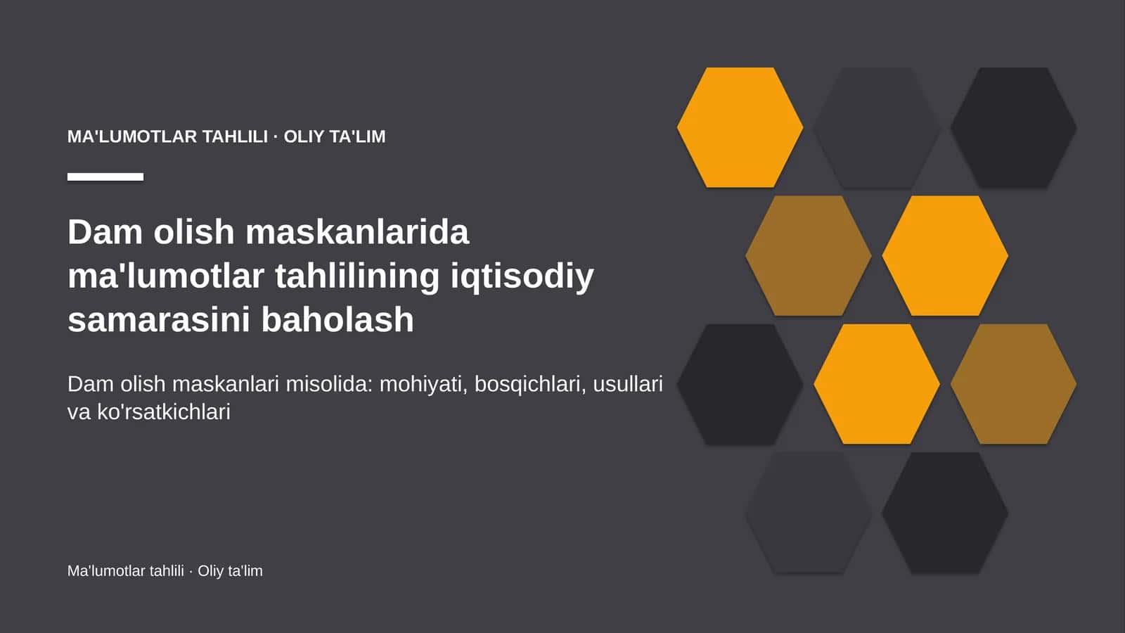 dam olish maskanlarida ma'lumotlar tahlilining iqtisodiy samarasini baholash 6035
