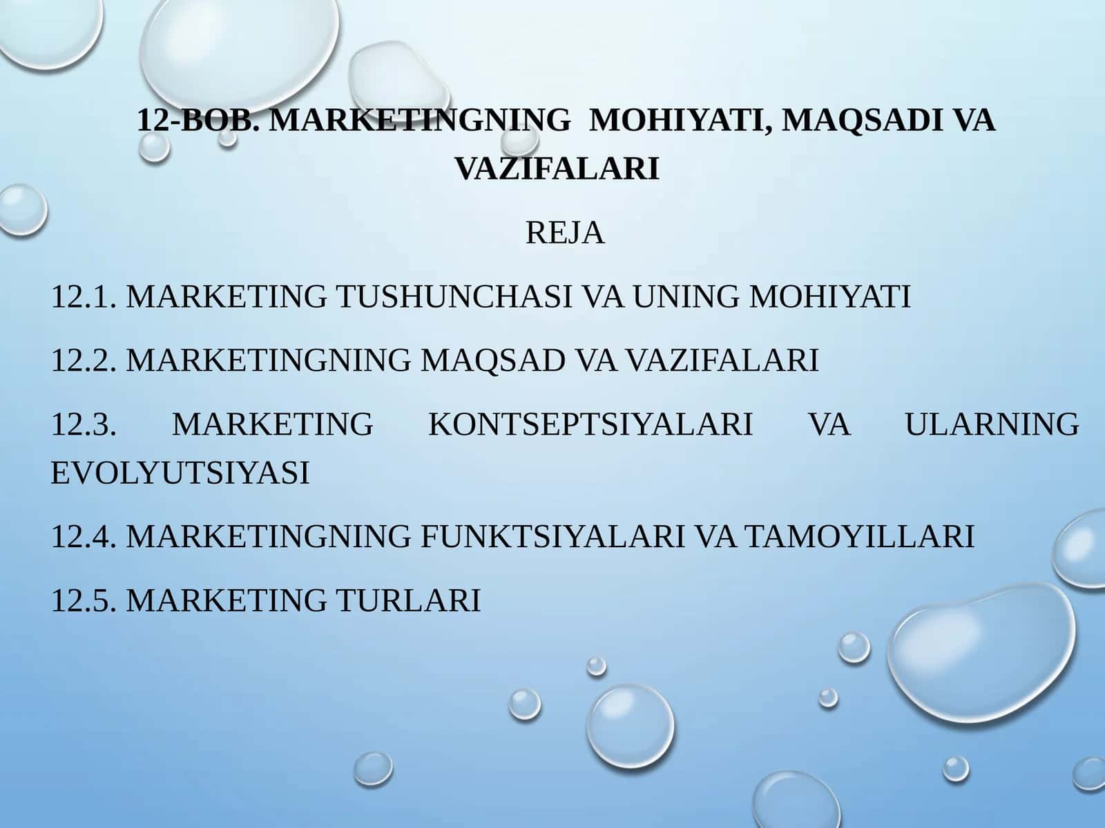 MARKETINGNING MOHIYATI, MAQSADI VA VAZIFALARI