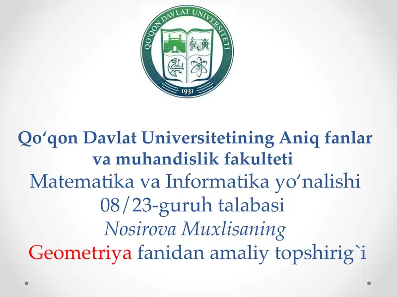 Sirtning uchinchi kvadratik
formasi