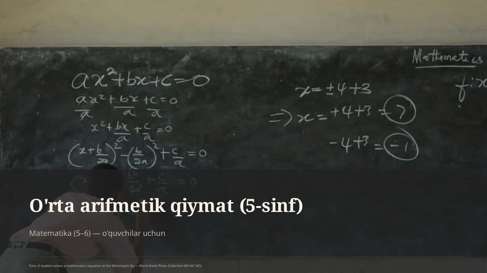 O'rta arifmetik qiymat (5-sinf)