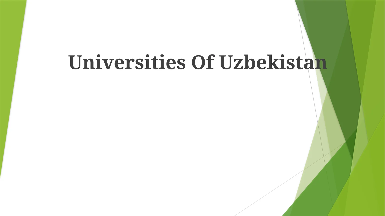 Universities Of Uzbekistan