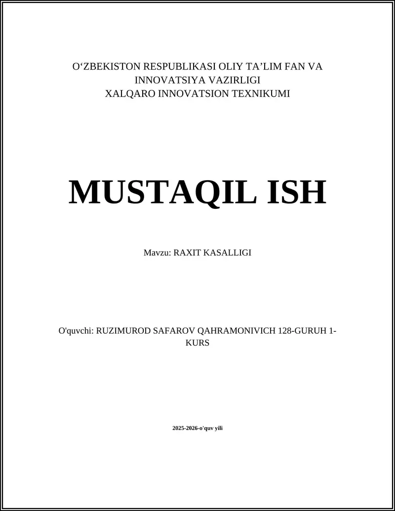 Raxit kasalligi