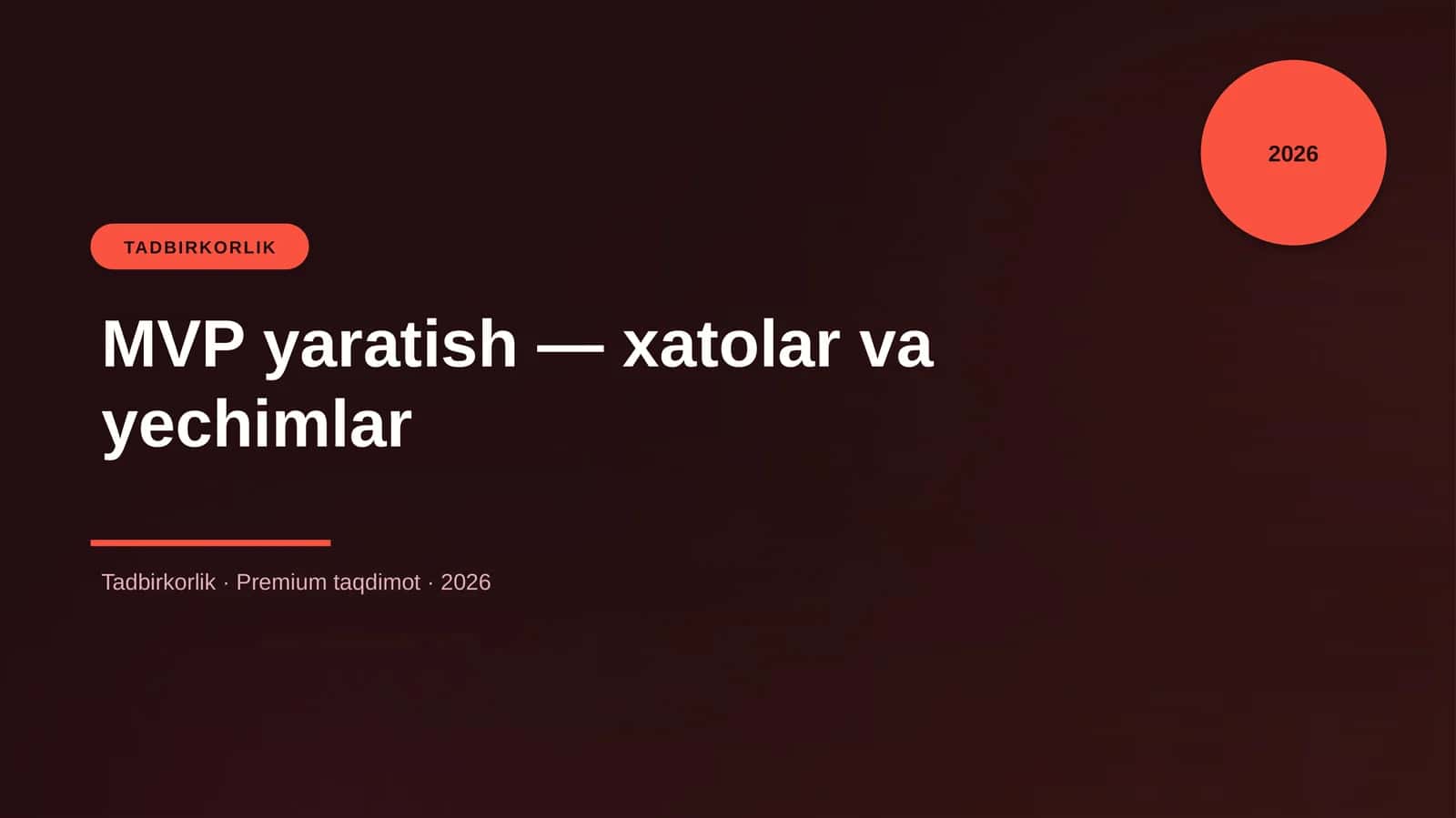 MVP yaratish — xatolar va yechimlar