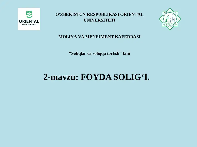 Foyda solig‘i