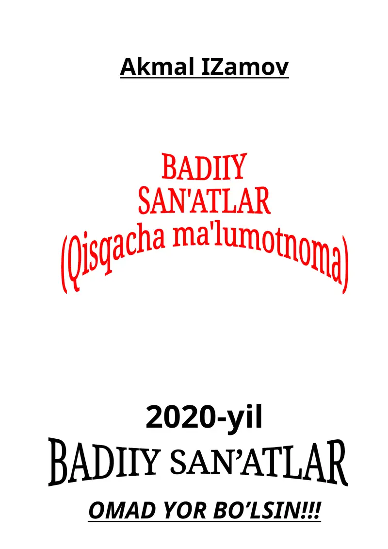 BADIIY SAN’ATLAR ZARBULMASAL