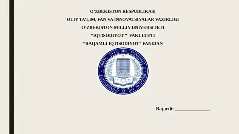 Raqamli iqtisodiyotda mobil texnologiyalar.