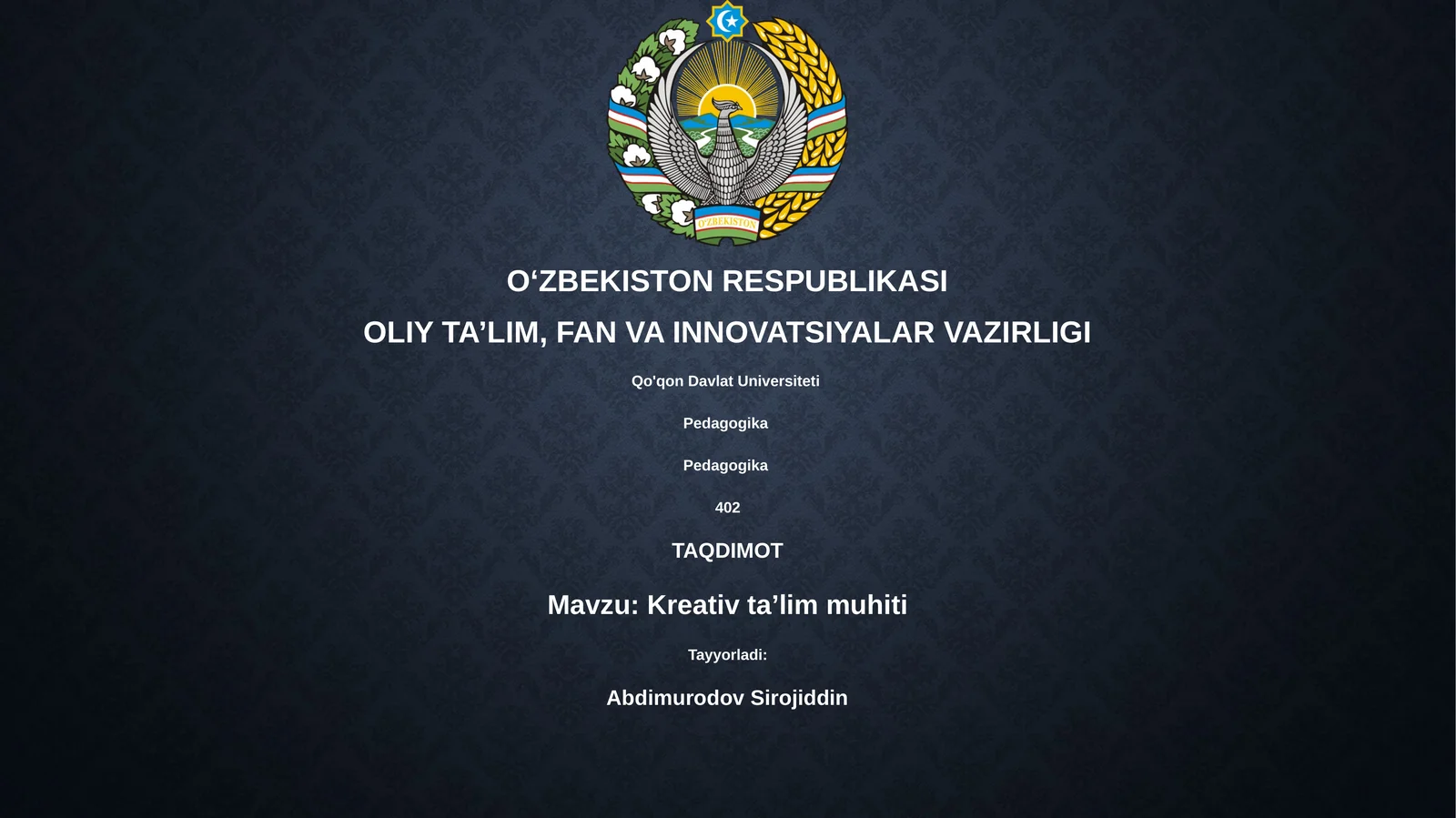 Kreativ ta’lim muhiti