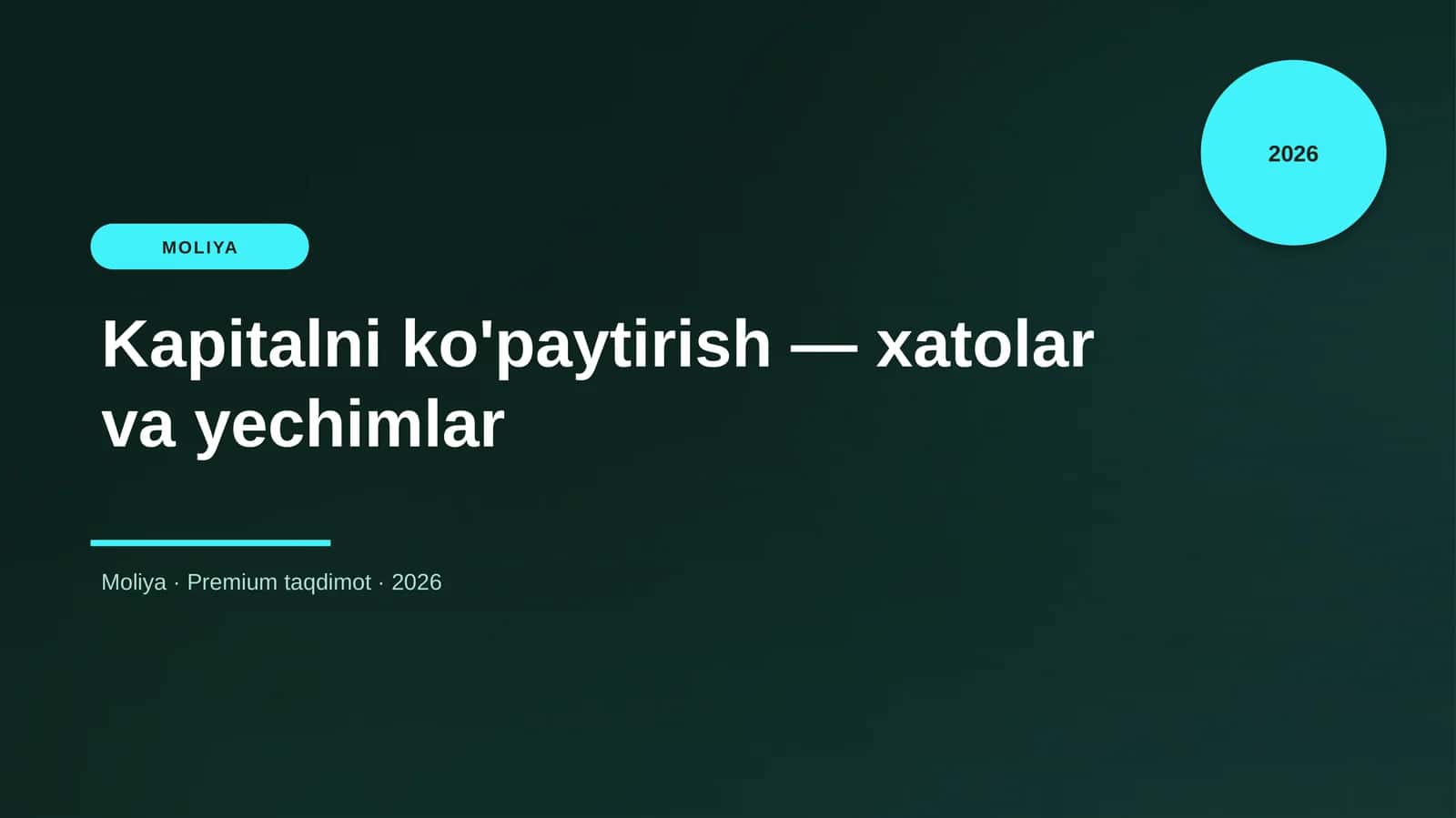 Kapitalni ko'paytirish — xatolar va yechimlar