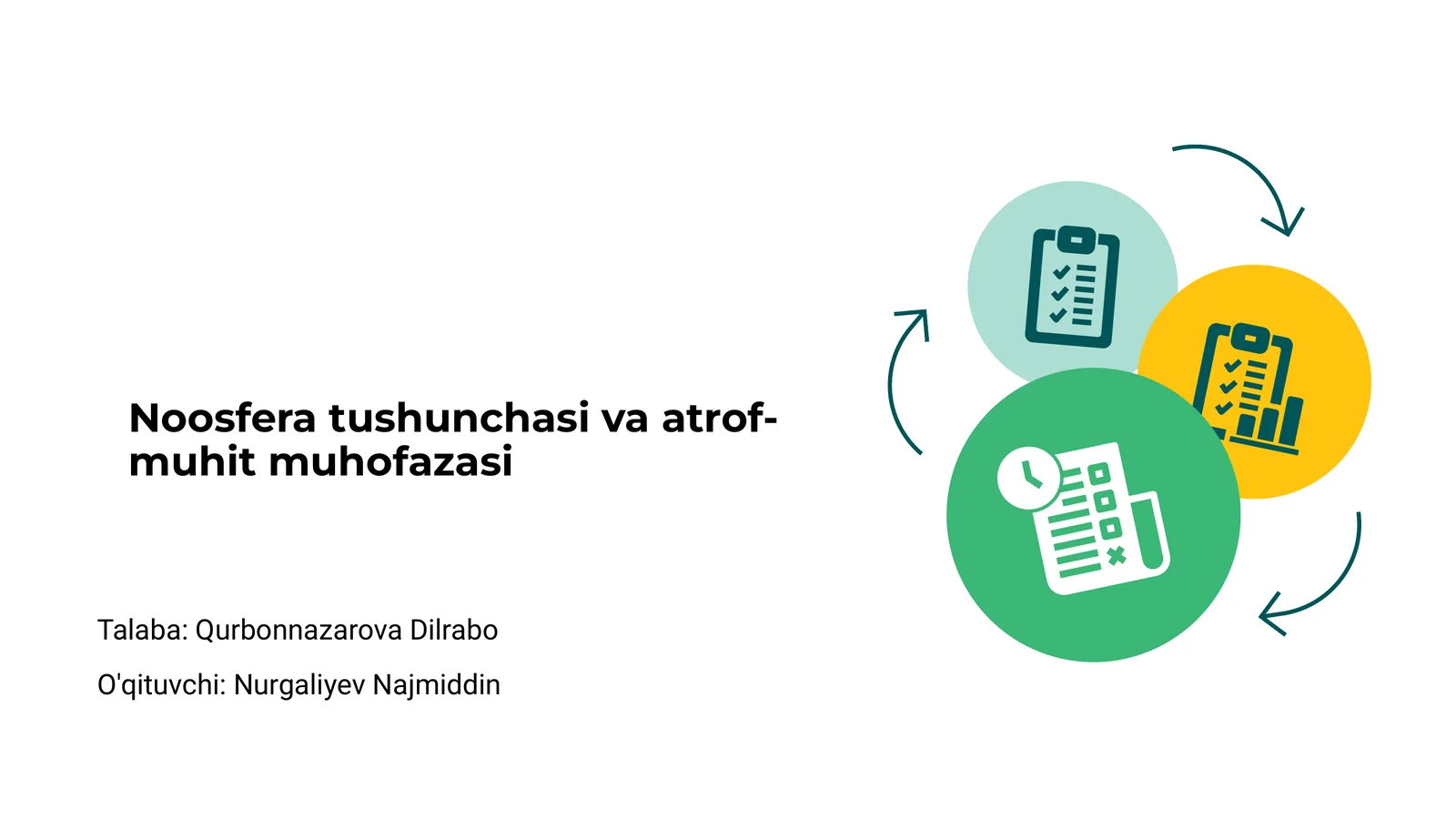 Noosfera tushunchasi va atrof- muhit muhofazasi