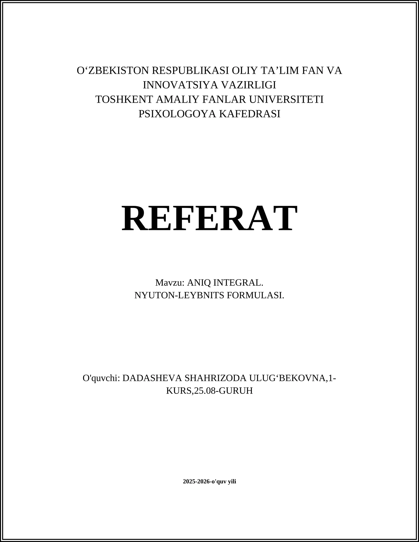 ANIQ INTEGRAL