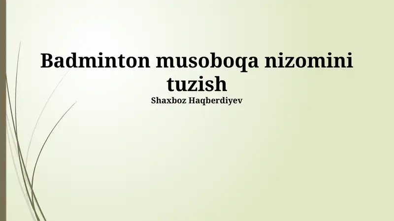 Badminton musobaqasi qoidalari